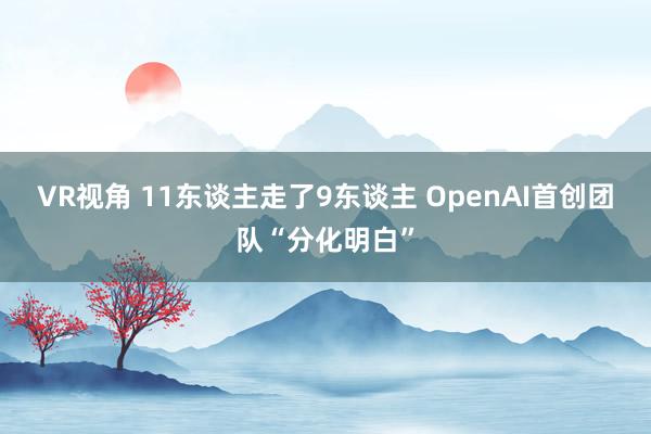 VR视角 11东谈主走了9东谈主 OpenAI首创团队“分化明白”