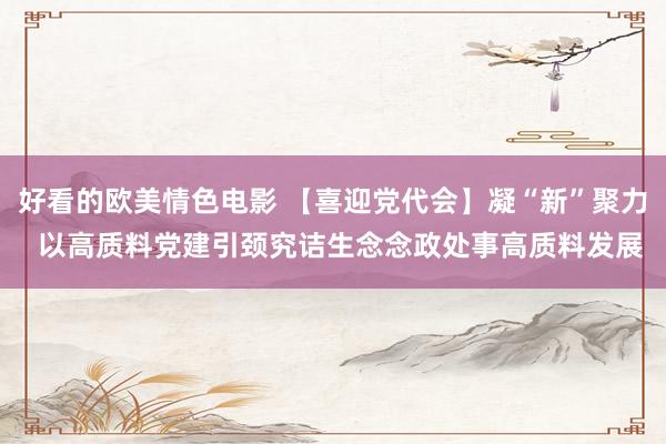 好看的欧美情色电影 【喜迎党代会】凝“新”聚力  以高质料党建引颈究诘生念念政处事高质料发展