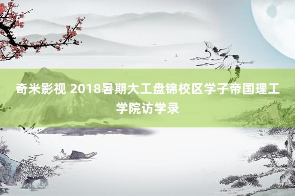 奇米影视 2018暑期大工盘锦校区学子帝国理工学院访学录