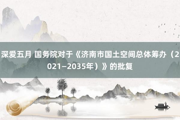 深爱五月 国务院对于《济南市国土空间总体筹办（2021—2035年）》的批复