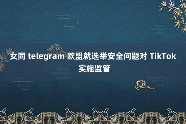 女同 telegram 欧盟就选举安全问题对 TikTok 实施监管