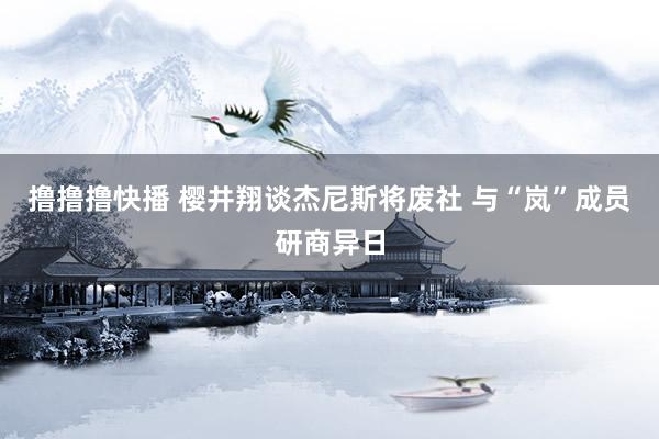 撸撸撸快播 樱井翔谈杰尼斯将废社 与“岚”成员研商异日